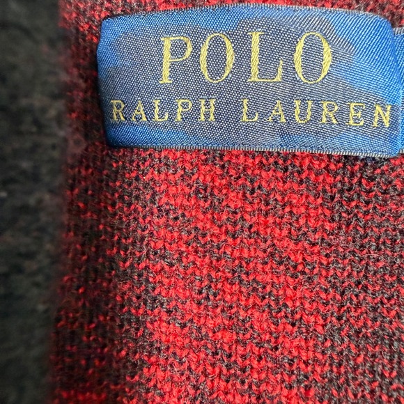 Polo Ralph Lauren Womens Plaid Knit 100% Wool Midi Skirt Red Black Size Small - Picture 2 of 5